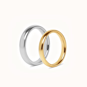 Sett med forlovelsesringer - 1 ring i stål og 1 ring i gull - 4 mm og 3 mm