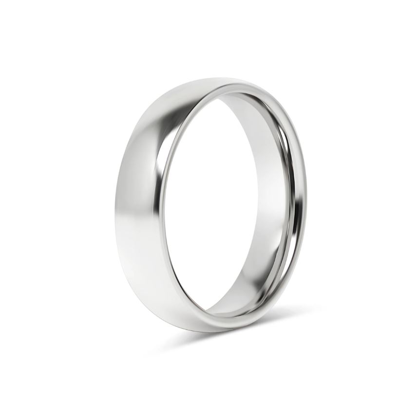 Sæt med forlovelsesringe - 1 ring i stål og 1 ring i guld - 5 mm og 4 mm - 2
