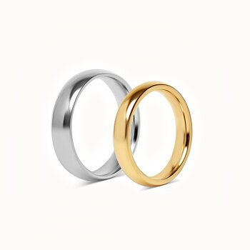 Sett med forlovelsesringer - 1 ring i stål og 1 ring i gull - 5 mm og 4 mm