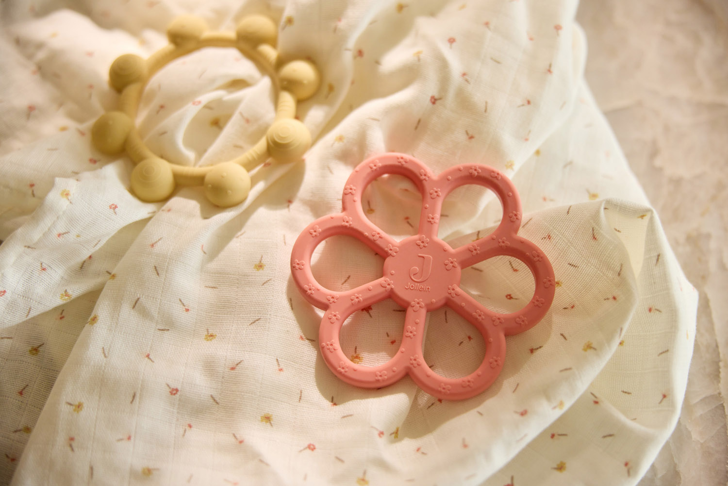 Jollein Bitring Silikon Flower Coral Rose											 - 5