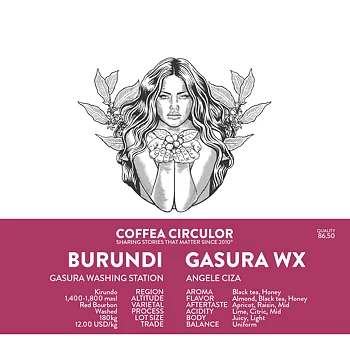 Coffea Circulor - Gasura WX - Burundi - Mellanrostade hela kaffebönor - 250g