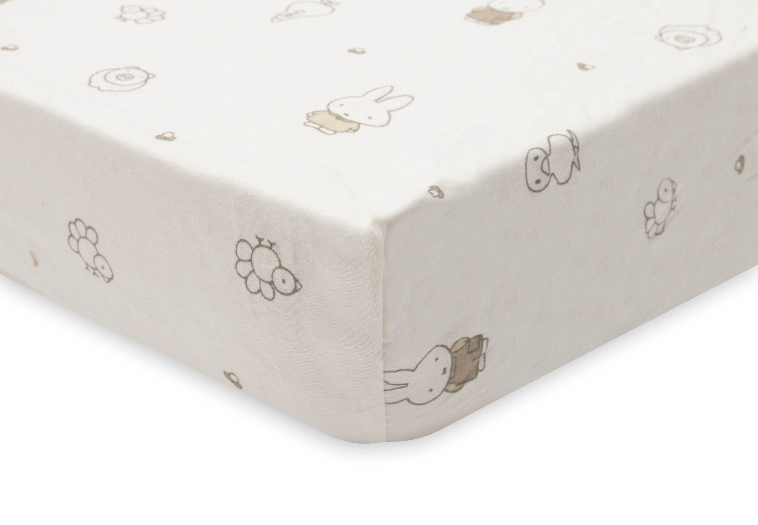 Jollein Dra-på lakan Jersey 40/50x80/90cm Miffy Family Farm																 - 3
