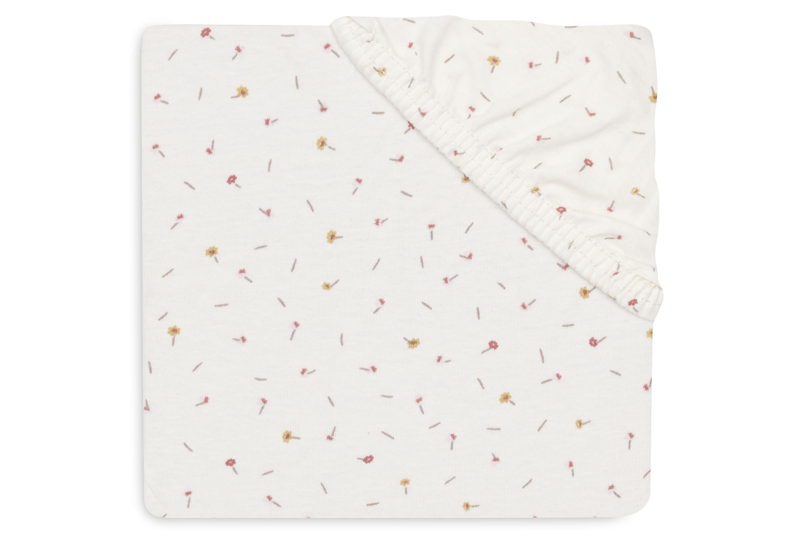 Jollein Dra-på lakan Jersey 40/50x80/90cm Pretty Picnic Flower Drops