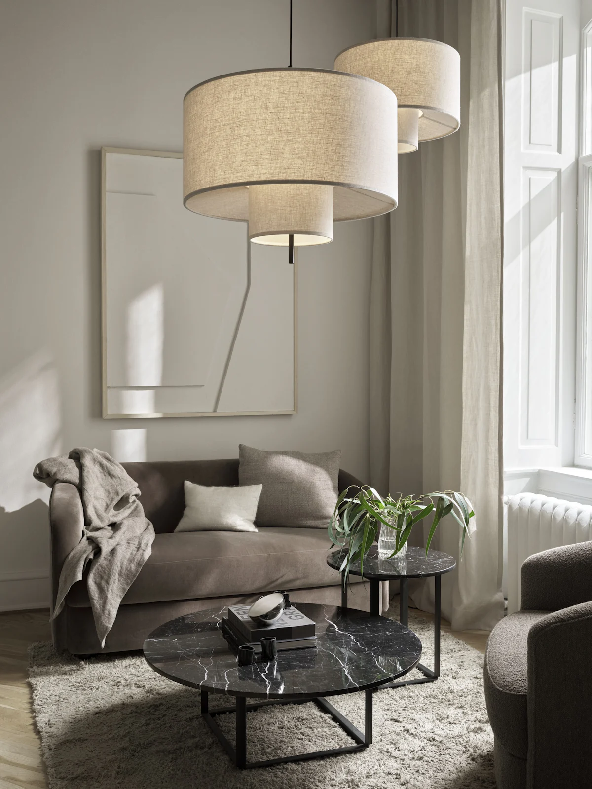 Margin Taklampa Beige Canvas - Ø50 cm - 4