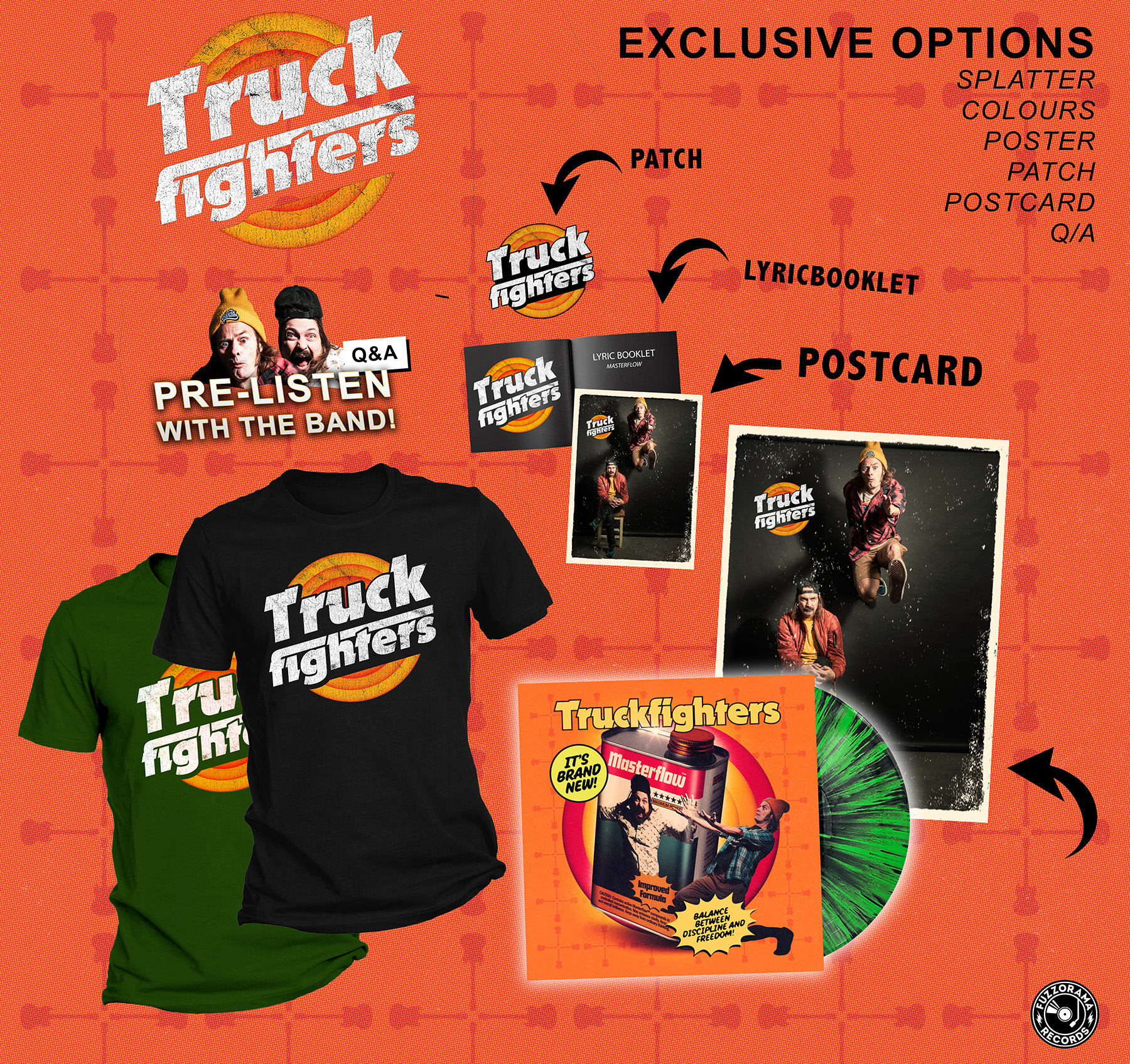 Truckfighters - MASTERFLOW LP Green/Black splatter, Gatefold  (+ options) - 2