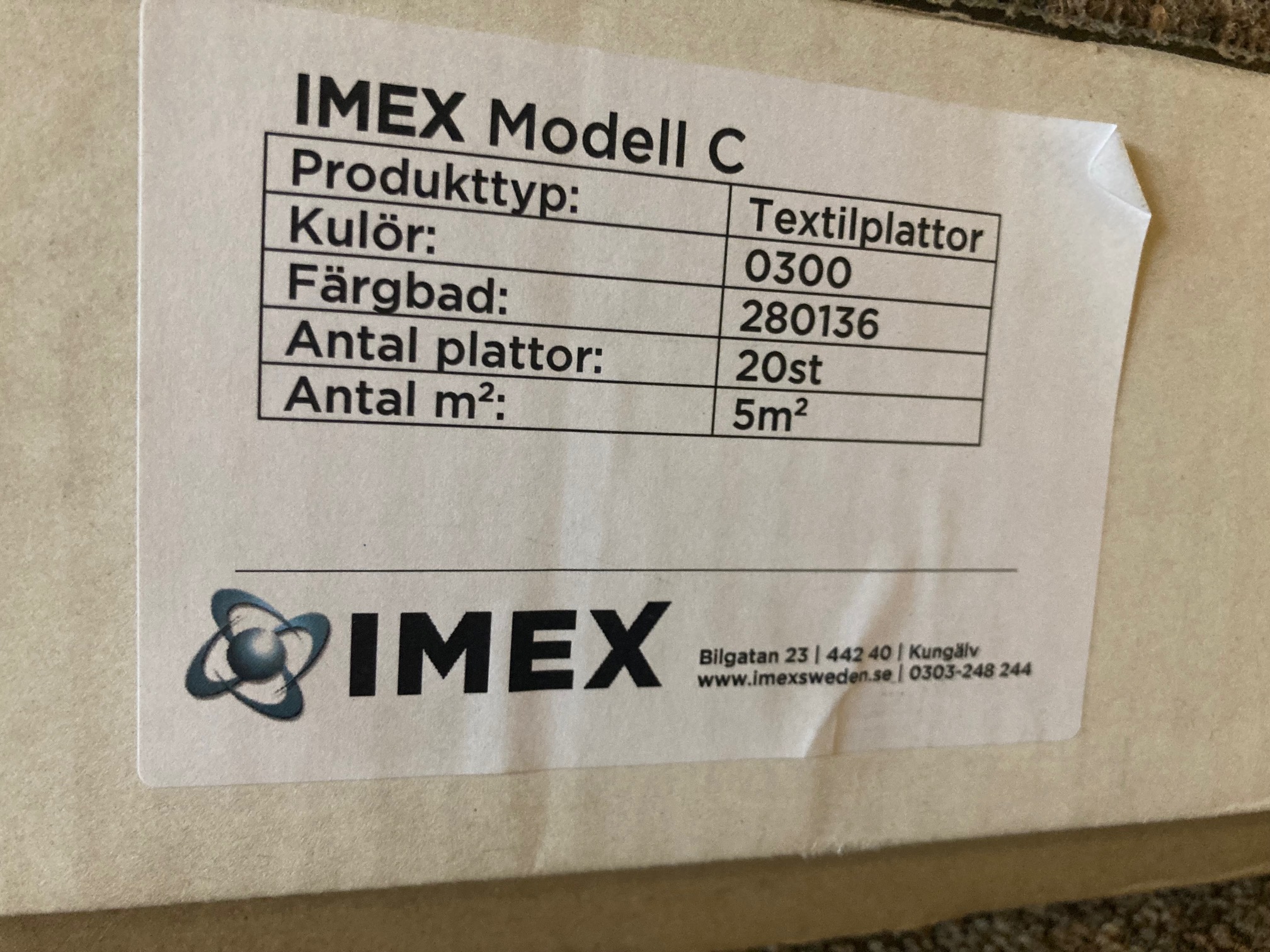 Textilplattor 70m2 - 5
