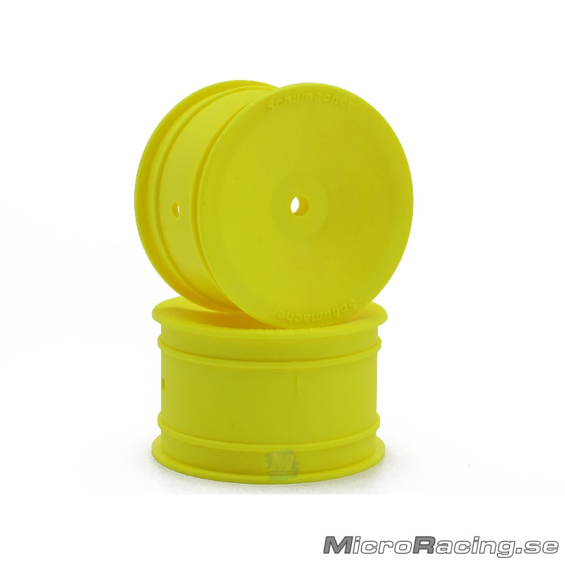 SCHUMACHER - Rims 2&4WD Rear, 1/10 Off Road, Yellow, 12mm, 1pair