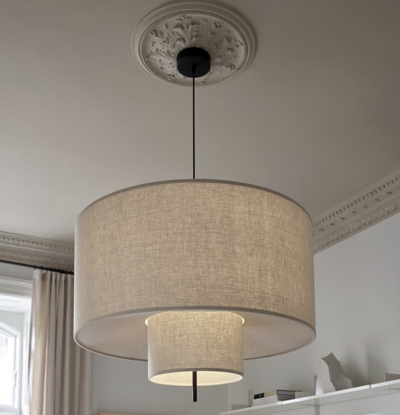 Margin Taklampa Beige Canvas - Ø90 cm - 4