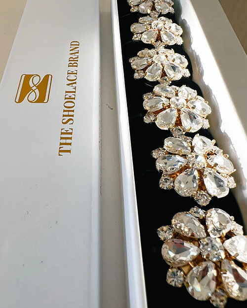 Knappdekoration Signe blomma vit guld - 4
