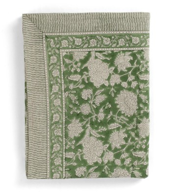 Bordsduk i linne Indian Rose  Grön Chamois 150*230