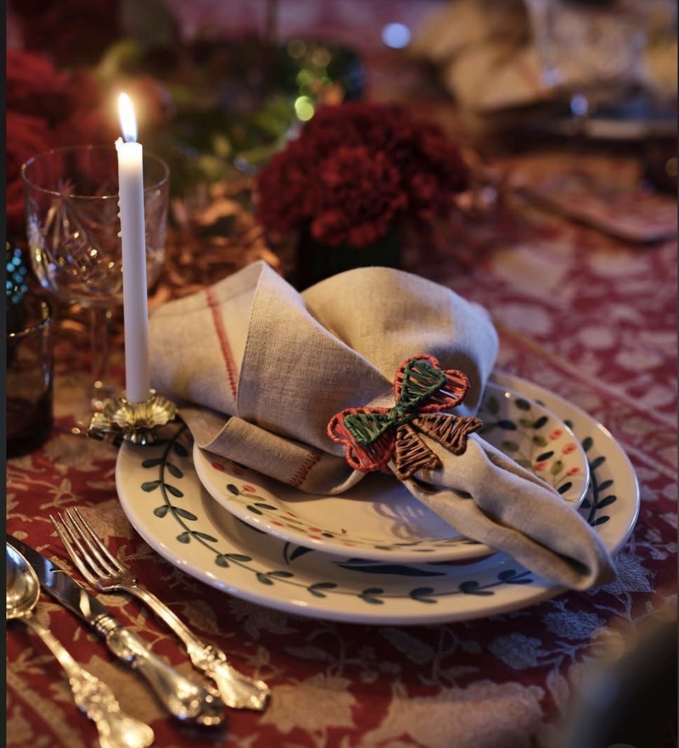 Linen Tablecloth Indian Rose Red - 2