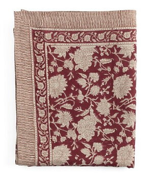 Bordsduk i linne Indian Rose Röd Chamois 150*350
