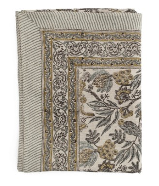 Bordsduk i linne Parrot Blå Chamois 150*230