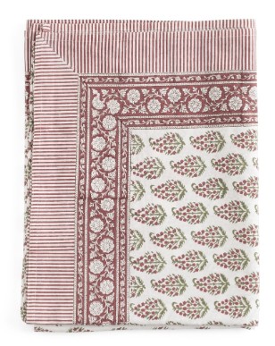 1. Tablecloth Persian Paisley - Red, Green & White