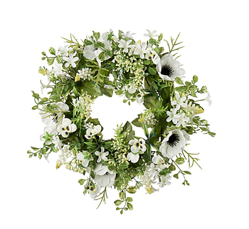Sommarkrans Vit 35 cm – Ljus & Elegant Dekoration