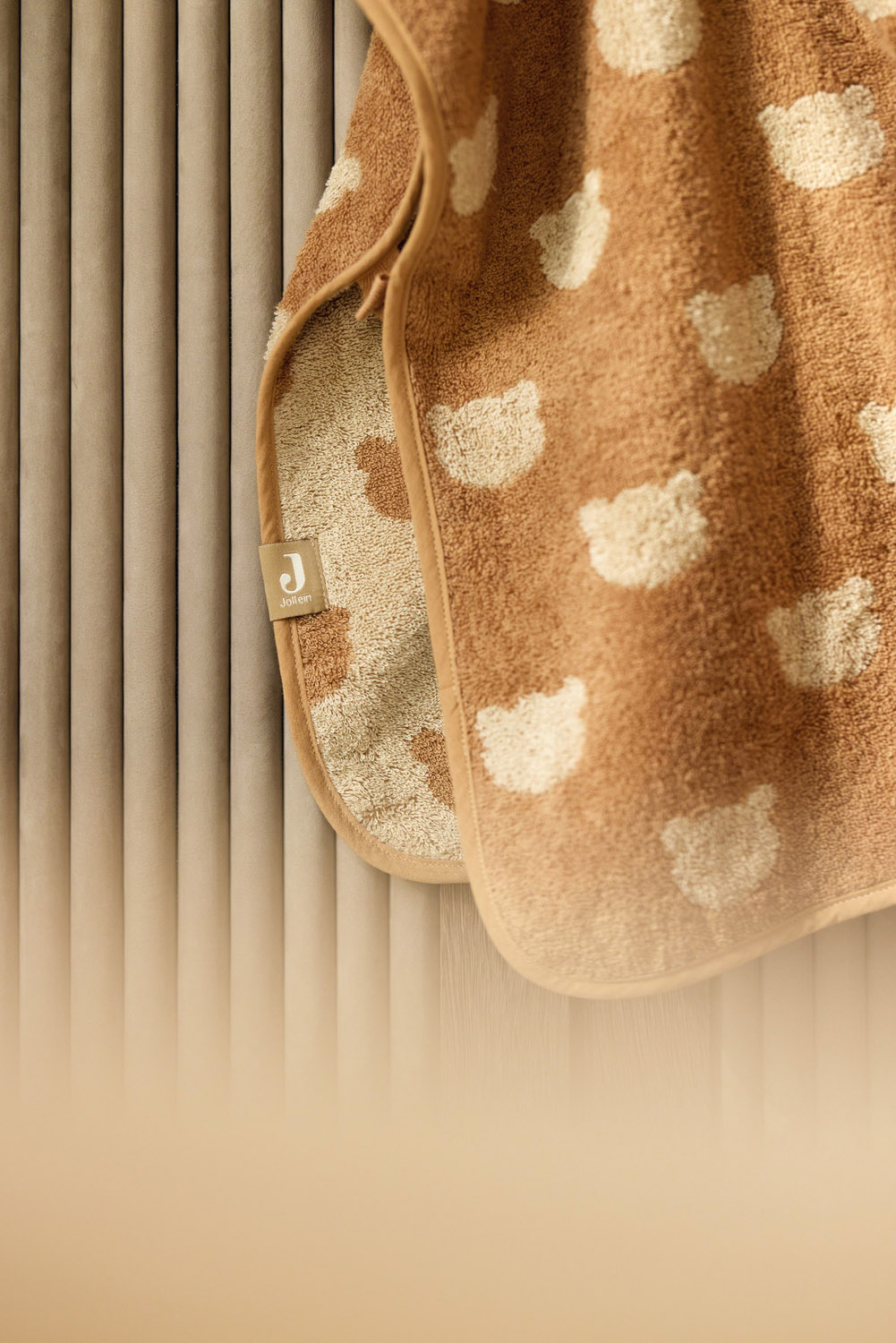 Jollein Badponcho Frotté Jacquard Teddy Bear Reversible																 - 9