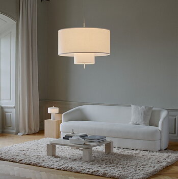Margin Taklampa White Canvas - Ø90 cm