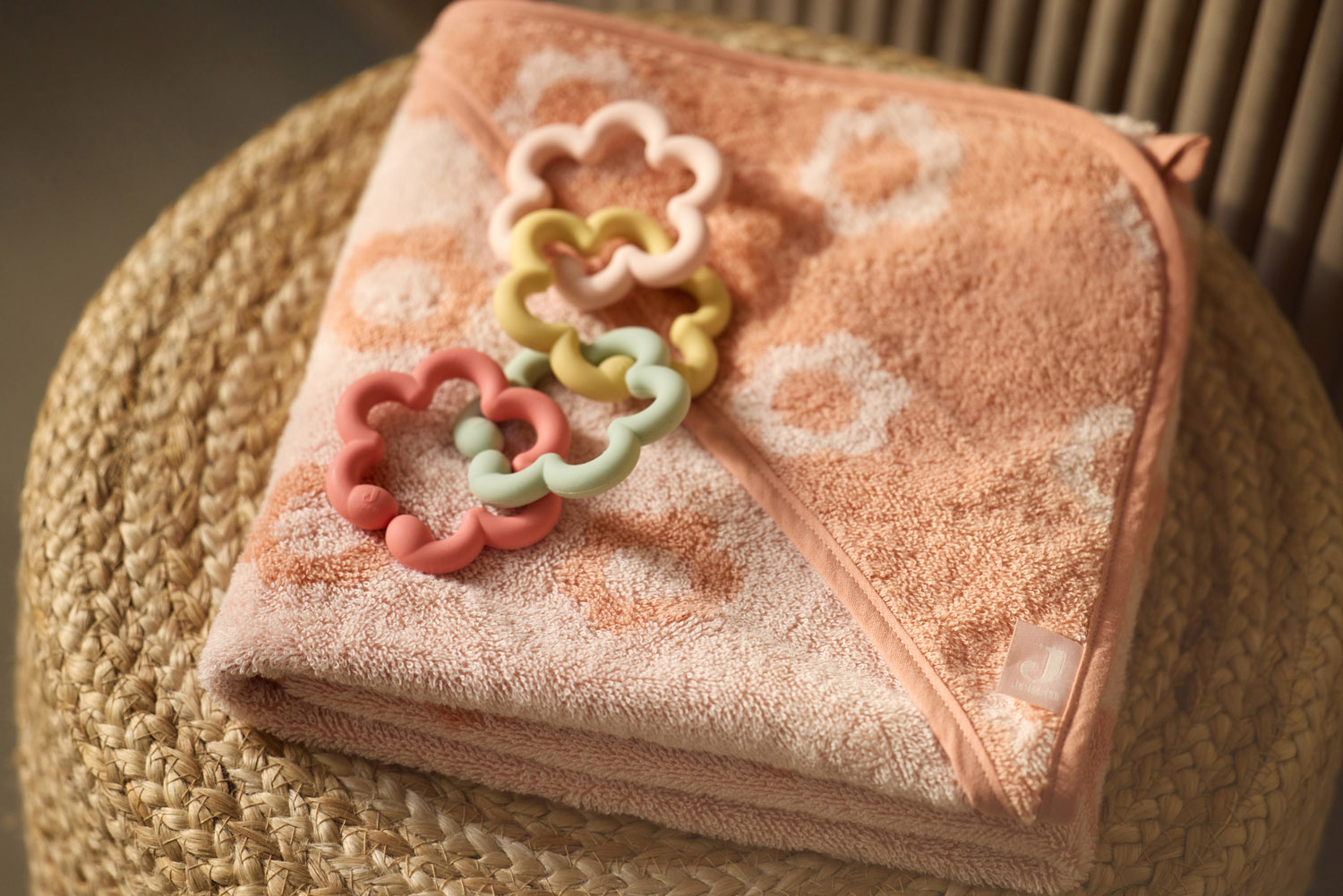 Jollein Badcape Frotté 75x75cm Jacquard Flower						 - 6