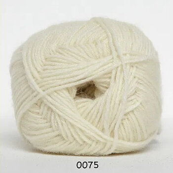 Hjertegarn Sock 4 Enfärgad offwhite 0075 Stickfasthet 30m/10 cm på stickor 3,00 mm