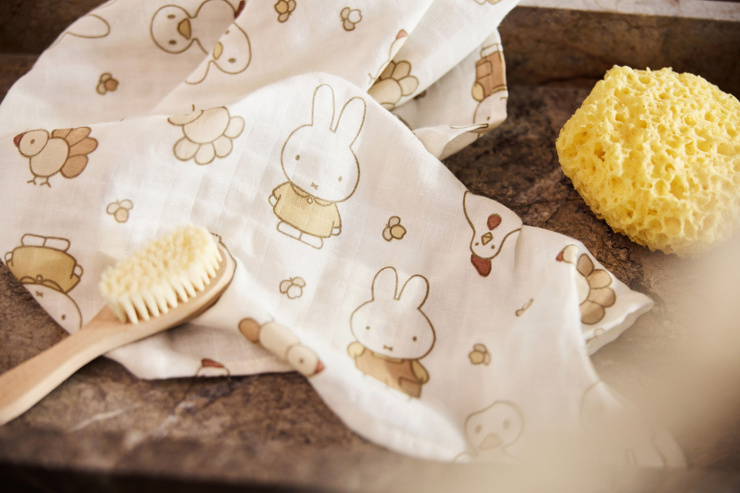 Jollein Muslinfilt 70x70cm Miffy Family Farm (3pack)								 - 4
