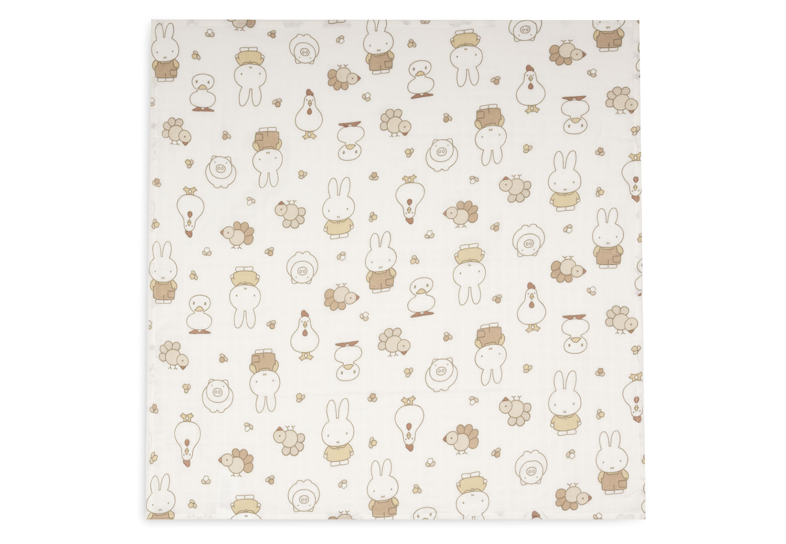 Jollein Muslinfilt 70x70cm Miffy Family Farm (3pack)								 - 2