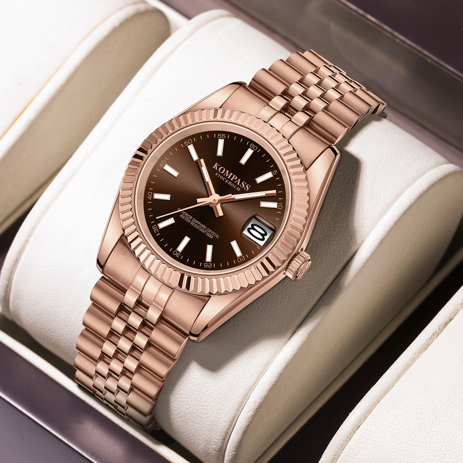 Kompass Santorini Sapphire Steel Rose Brown  - 7