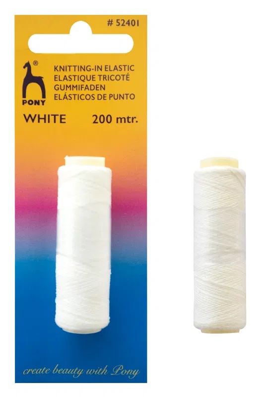 Elastisk sticktråd Vit 200 meter 