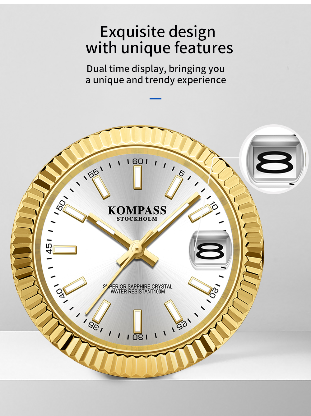 Kompass Santorini Sapphire Steel Gold - 10