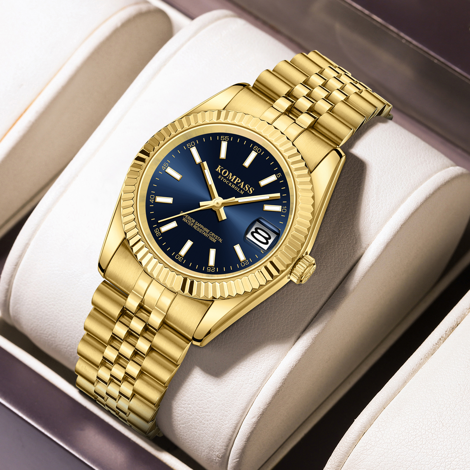 Kompass Santorini Sapphire Steel Gold Blue - 7