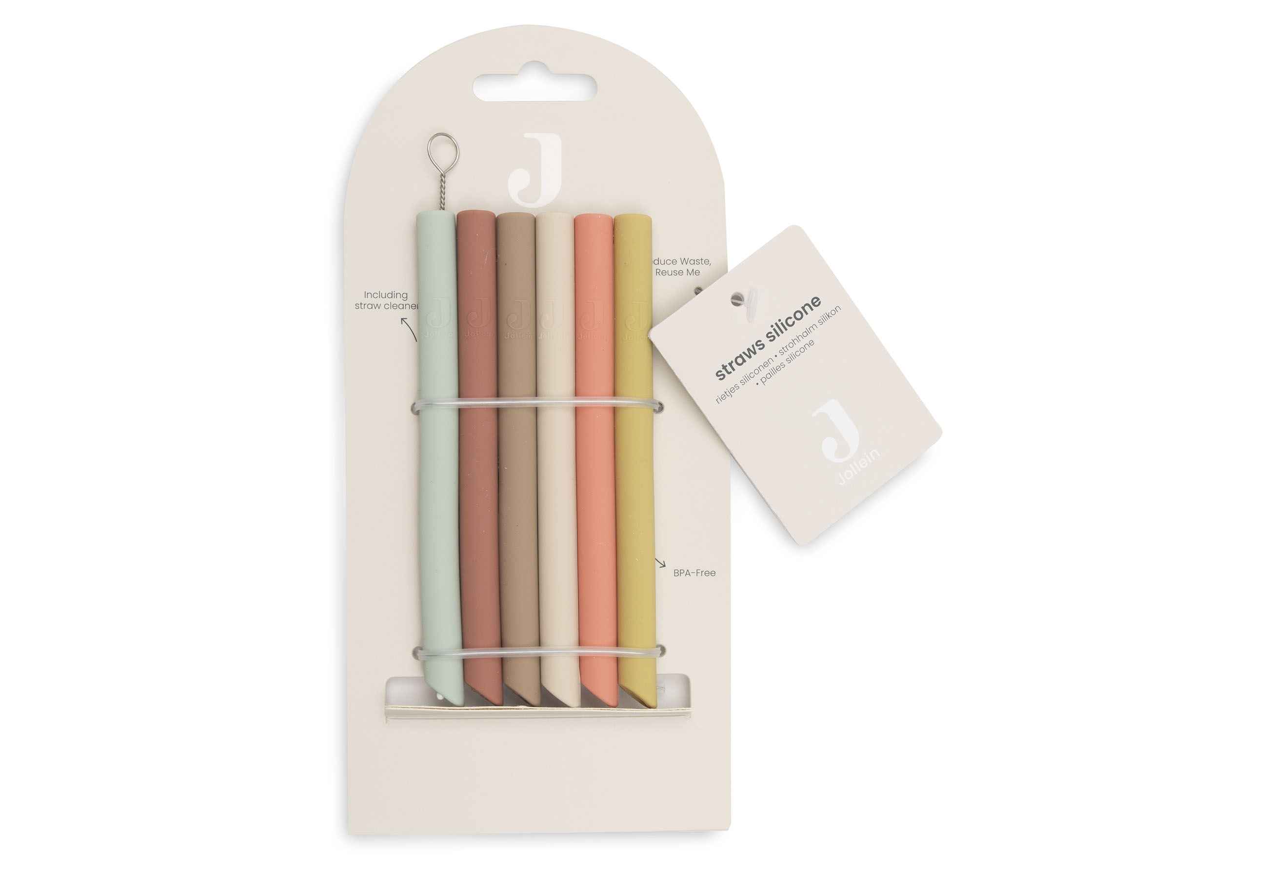 Jollein Silikonsugrör Mixed Shades (6-pack)						 - 2