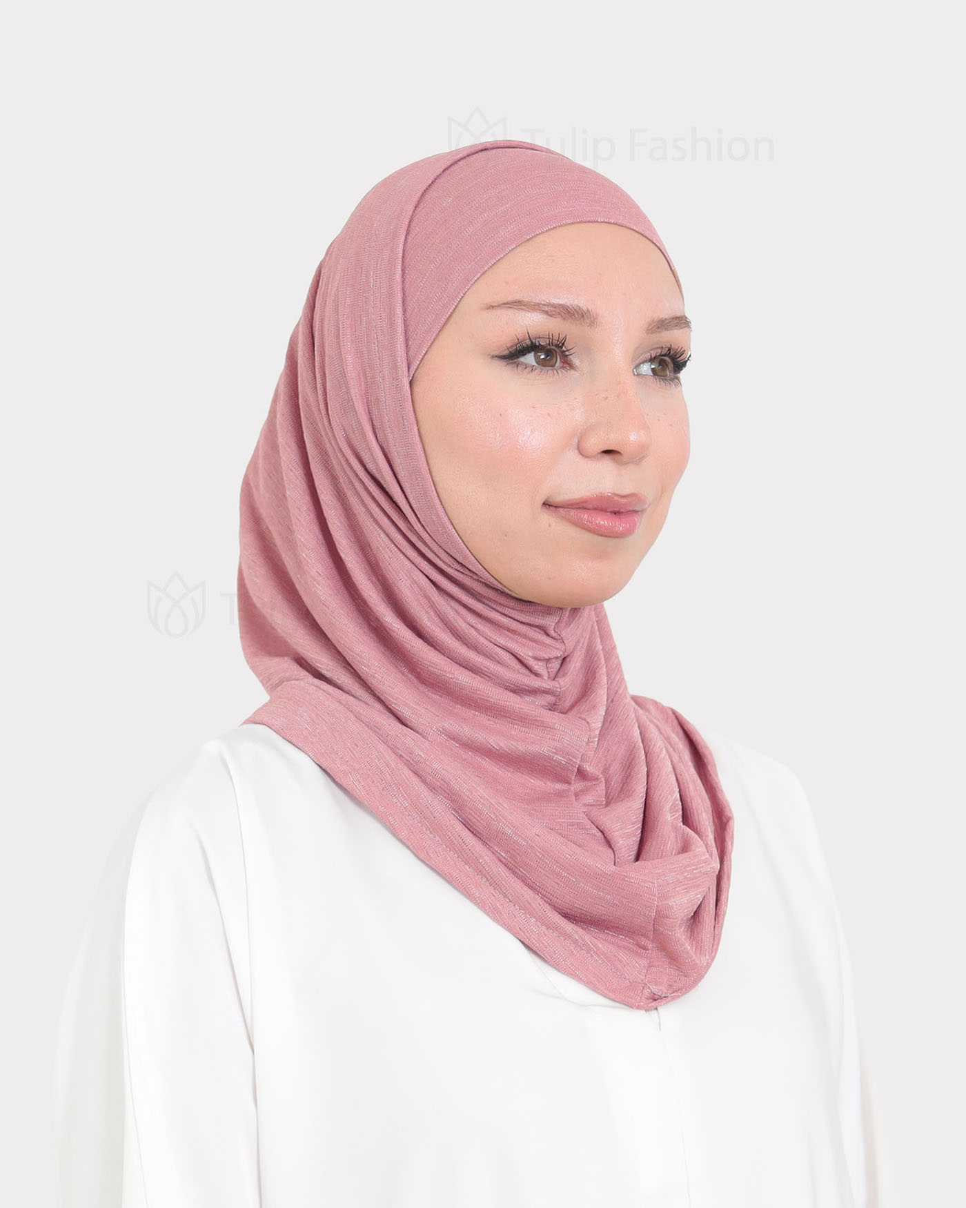 Hijab - Al Amira Lycra Metallic - Pink
