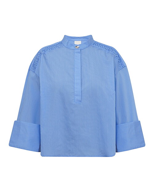 Blus Roselille blå/vit randig - 5