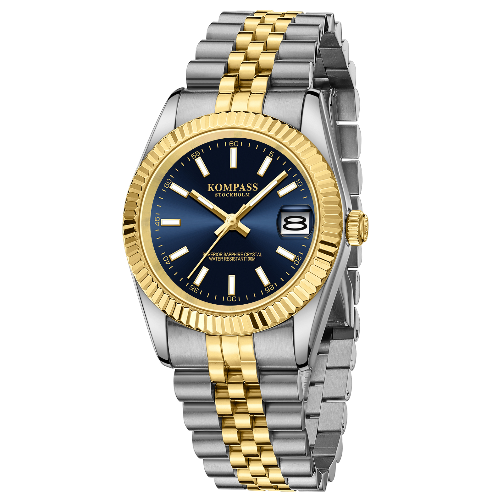Kompass Santorini Sapphire Steel Silver Gold Blue - 3