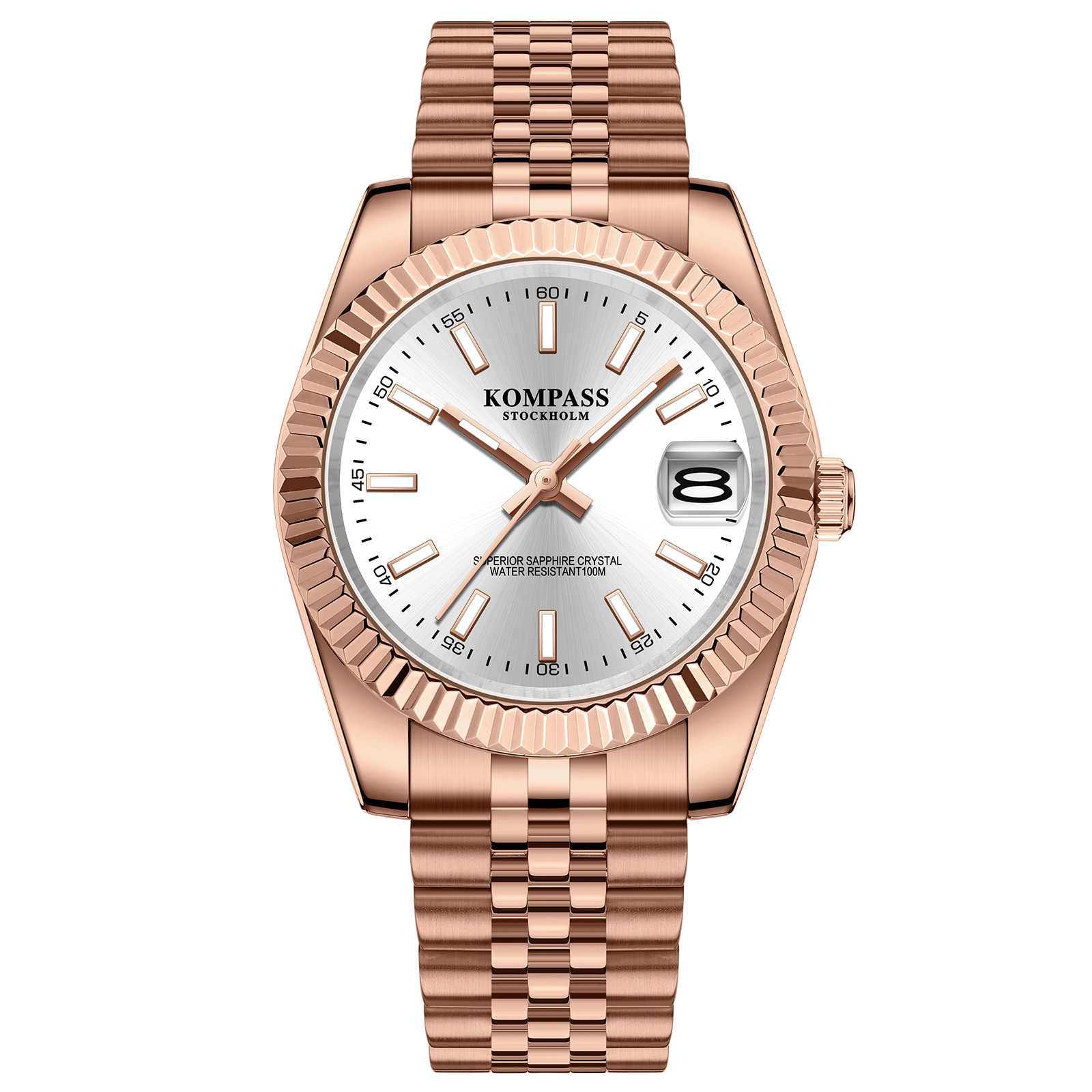 Kompass Santorini Sapphire Steel Rose Silver
