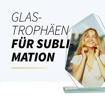Glasstatyett med tryckt motiv i fullfärg 210 mm