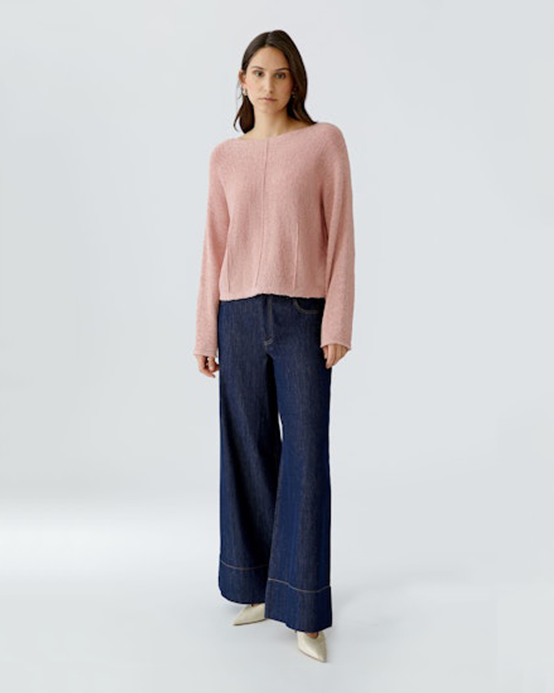 Jumper kort sömmar fram gammelrosa - 4