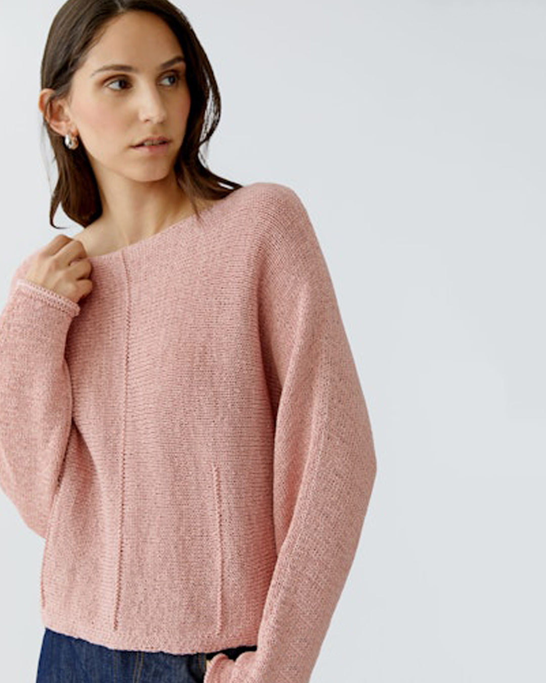 Jumper kort sömmar fram gammelrosa - 3