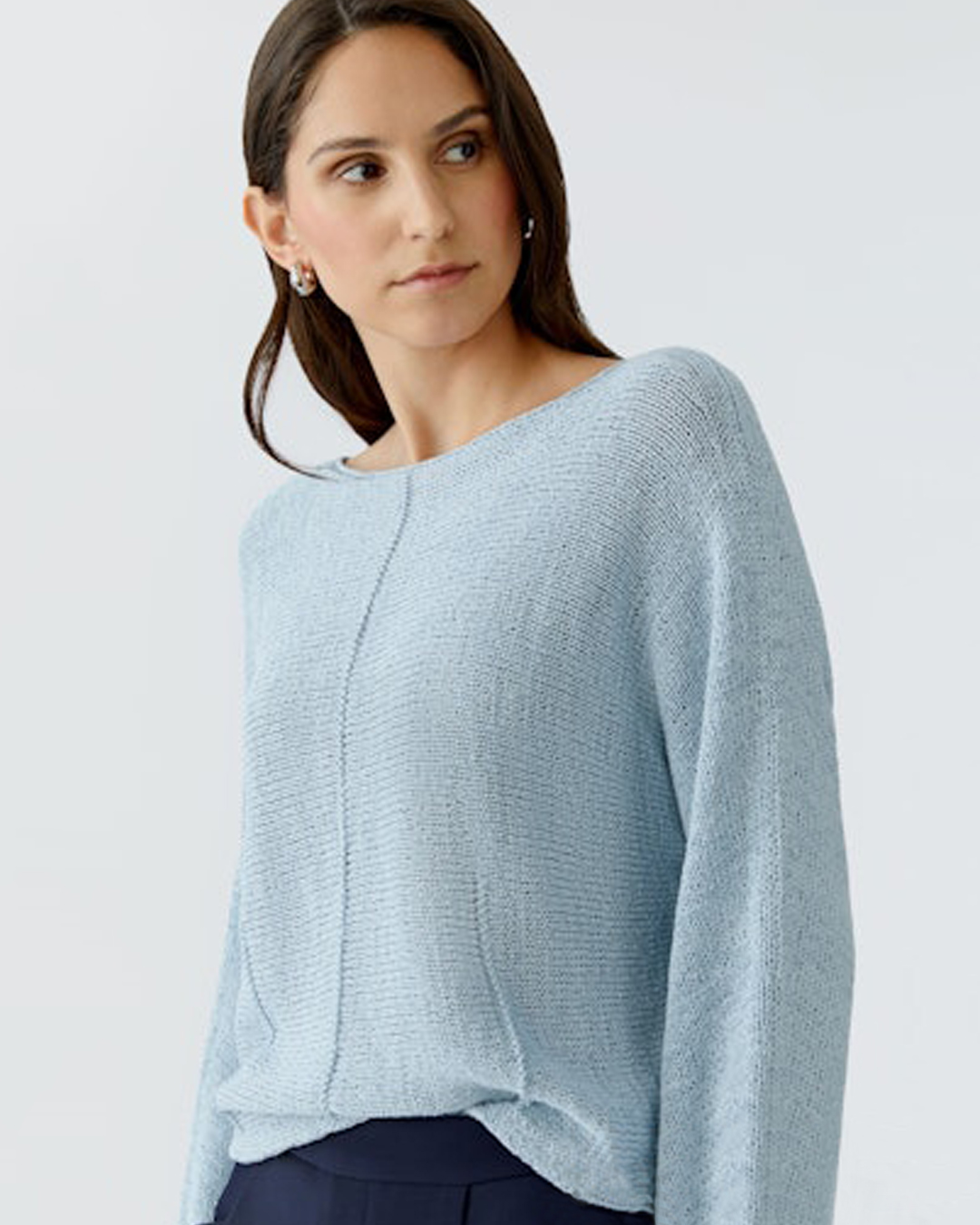 Jumper kort sömmar fram ljusblå - 4