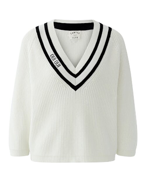 Jumper v-ringad med svart rand/offwhite - 7