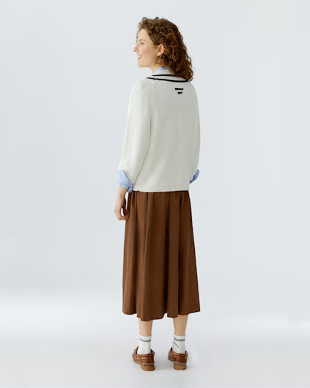 Jumper v-ringad med svart rand/offwhite - 2