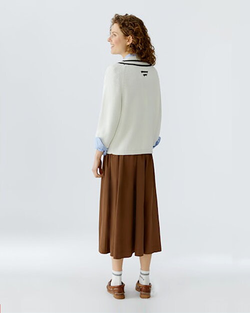 Jumper v-ringad med svart rand/offwhite - 2