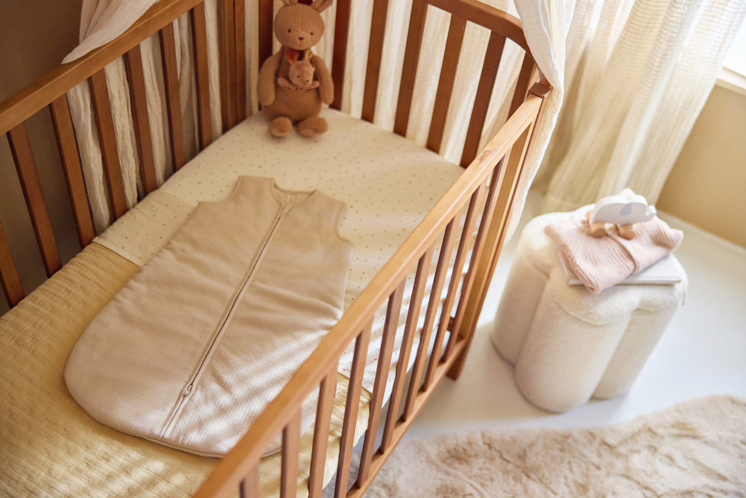 Jollein Sovpåse Nyfödd Jersey 60cm Soft Twine Padding Oatmeal										 - 5