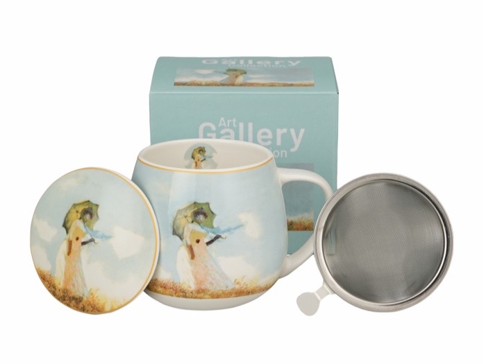 Claude Monet : Woman with Parasol -  Mugg Barrel med tesil och lock i presentask