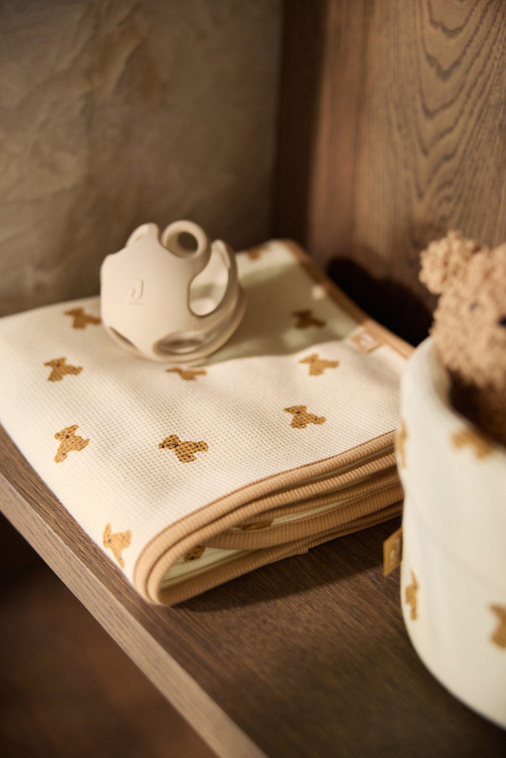 Jollein Babyfilt 75x100cm Mini Teddy Bear Little Waffle						 - 7