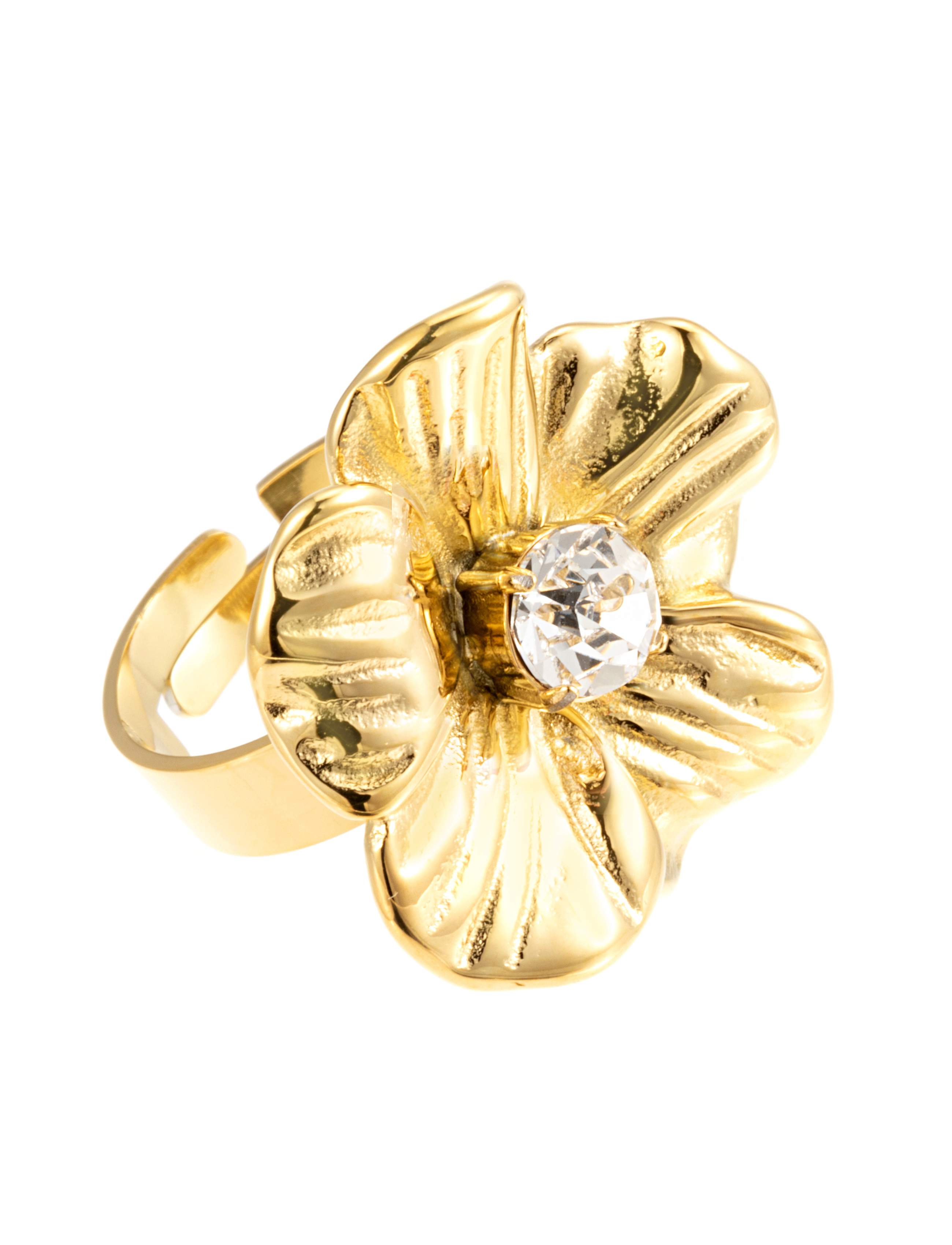 Daisy ring crystal gold