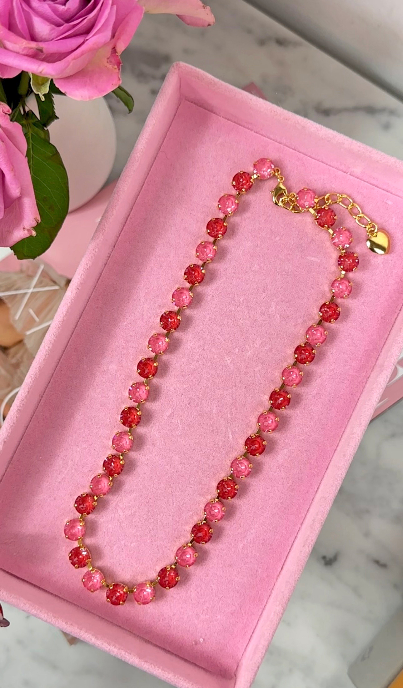 Halsband Maya Dahlia / Poppy Red Gold