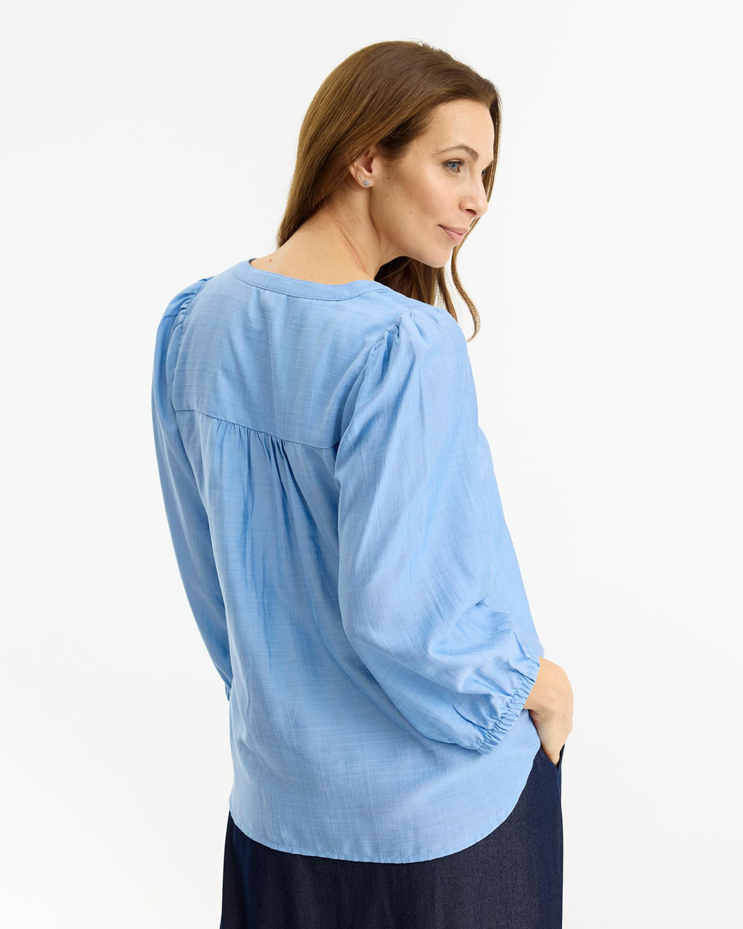 Blus Claire trekvartsärm ljusblå - 2