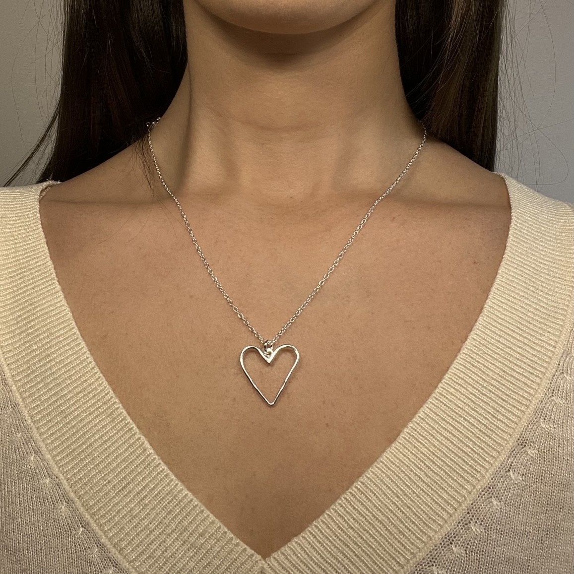 Halsband hjärta silver  - 3
