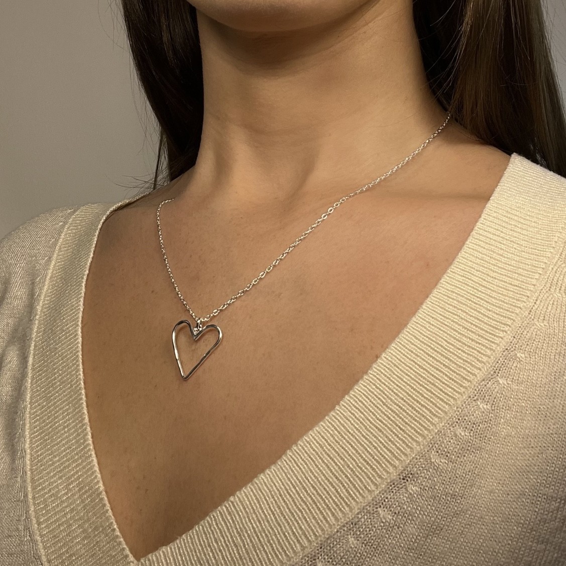 Halsband hjärta silver 