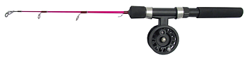 47cm long pimple rod in medum action together with pimple/fly reel. A perfect combo for ice fishing for perch, rainbow trout, char and trout.